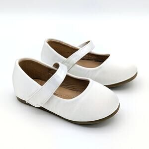 Merence Mary Jane Shoes EU 21 Toddler White Satin Flower Girl Ballet Dress Shoes